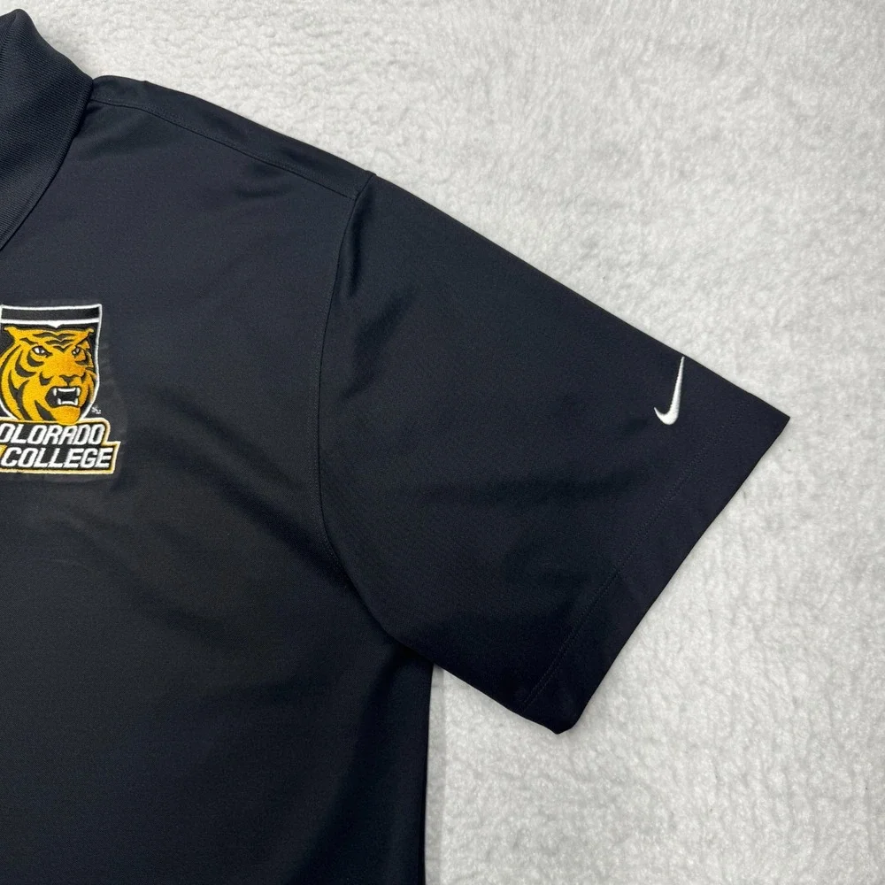 Colorado College‎ Tigers Nike Dri Fit Golf Black Polo Shirt Men's Size XL